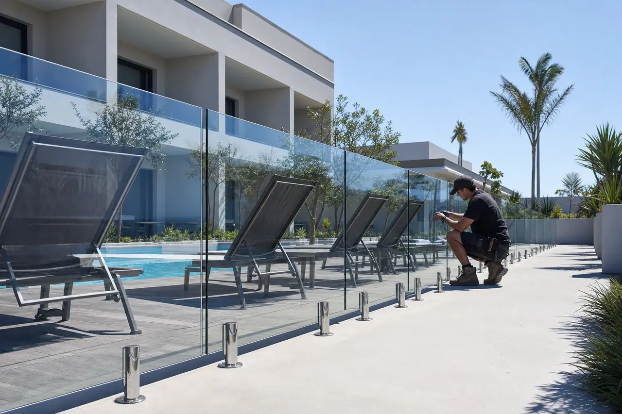 Commercial Glass Fencing by a qualified glazier in Perth