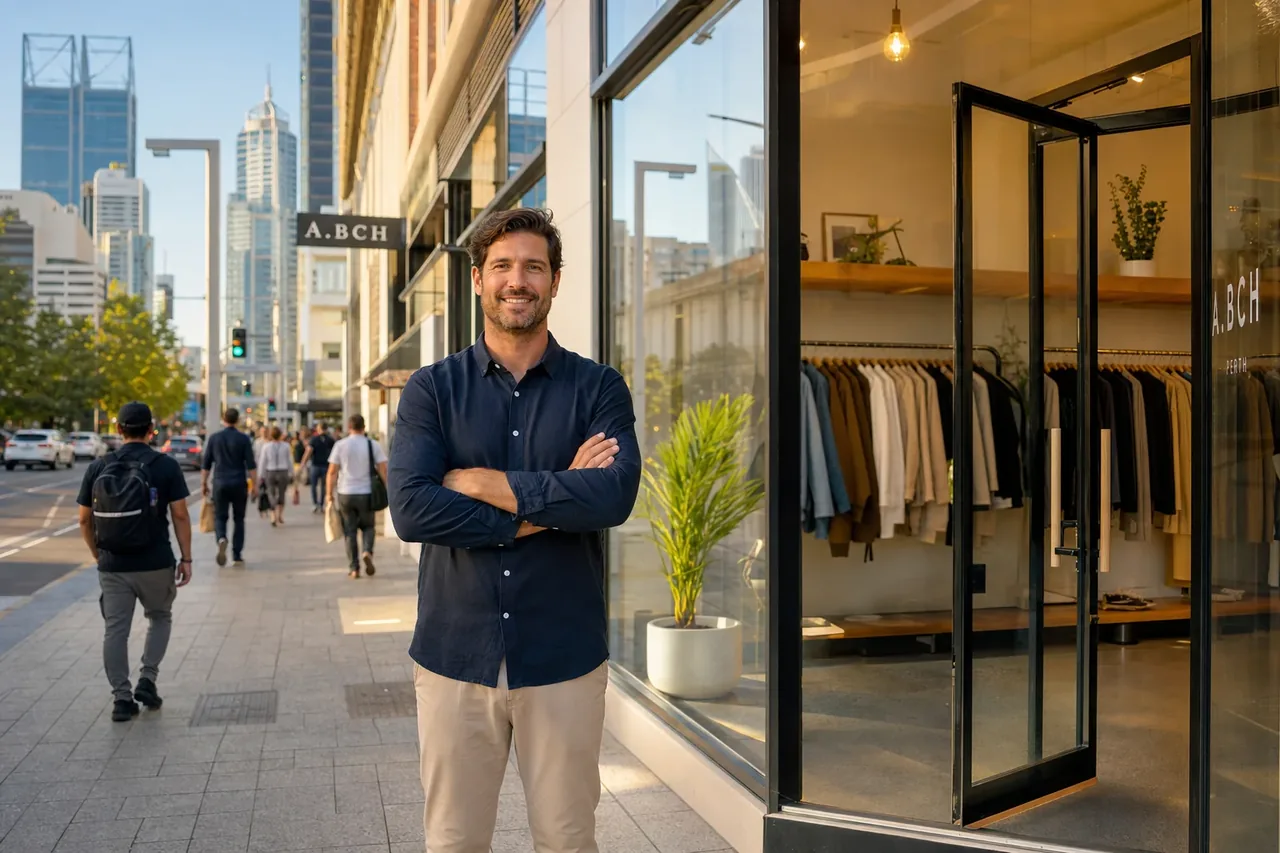 Perth shopfront owner back open for business in front of their glazed retail store after an emergency glass repair