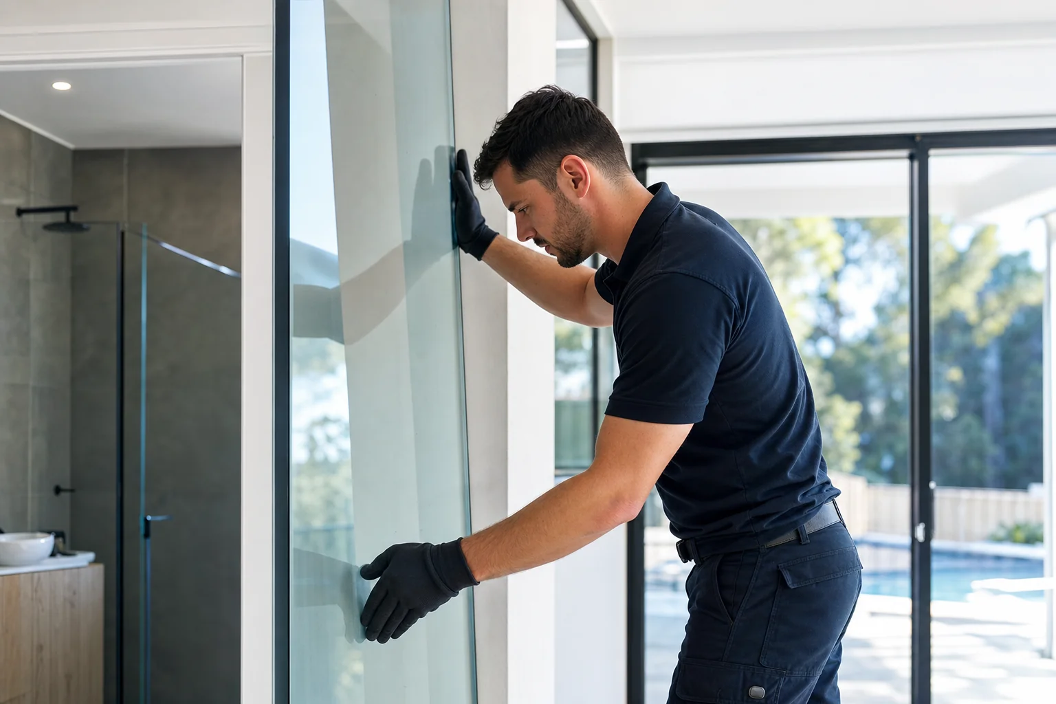 Qualified Perth glazier at work